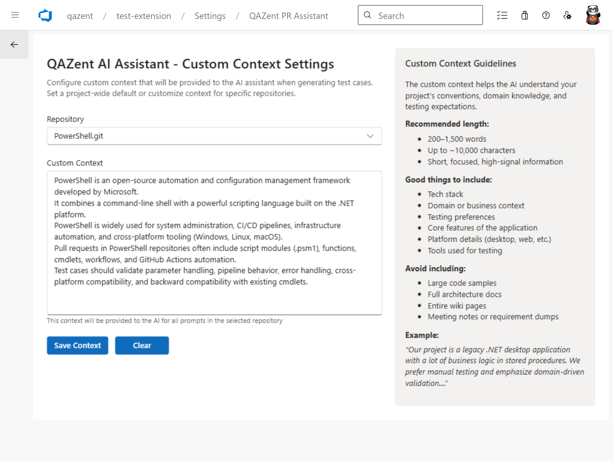 Custom Context Overview